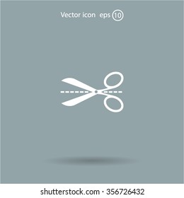 Scissors icon, vector illustration. Flat design style