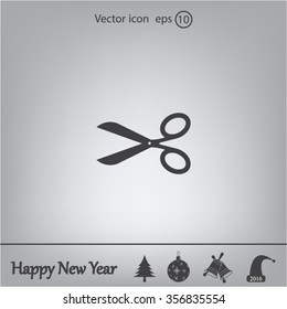 Scissors icon, vector illustration. Flat design style