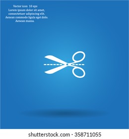 Scissors icon, vector illustration. Flat design style