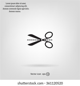 Scissors icon, vector illustration. Flat design style