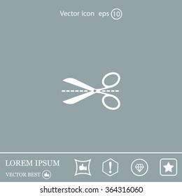 Scissors icon, vector illustration. Flat design style