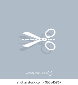 Scissors icon, vector illustration. Flat design style