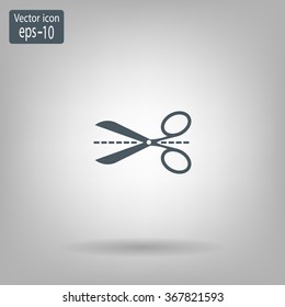 Scissors icon, vector illustration. Flat design style