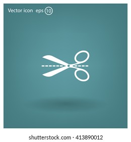 Scissors icon, vector illustration. Flat design style