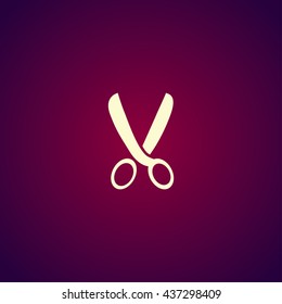 Scissors icon. Vector illustration. Flat design style
