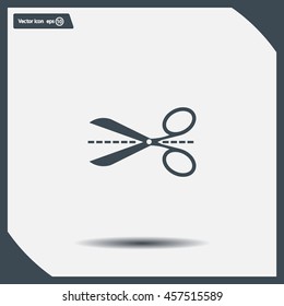 Scissors icon, vector illustration. Flat design style