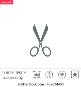 Scissors icon, vector illustration. Flat design style