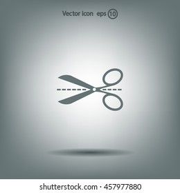 Scissors icon, vector illustration. Flat design style