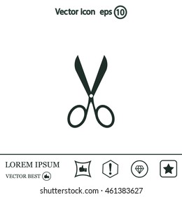 Scissors icon, vector illustration. Flat design style