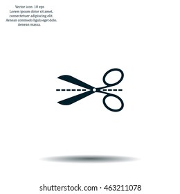 Scissors icon, vector illustration. Flat design style
