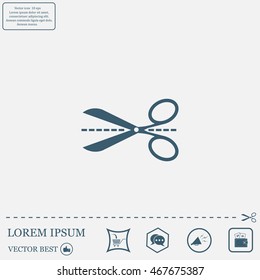 Scissors icon, vector illustration. Flat design style