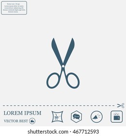 Scissors icon, vector illustration. Flat design style