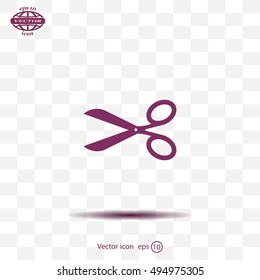 Scissors icon, vector illustration. Flat design style