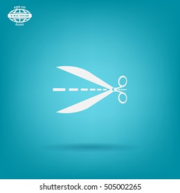 Scissors icon, vector illustration. Flat design style