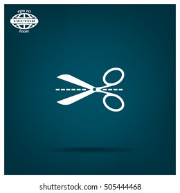 Scissors icon, vector illustration. Flat design style