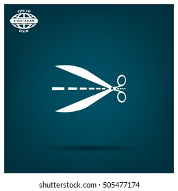 Scissors icon, vector illustration. Flat design style