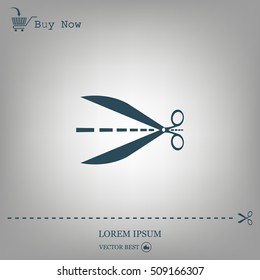 Scissors icon, vector illustration. Flat design style