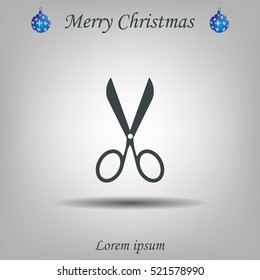 Scissors icon, vector illustration. Flat design style
