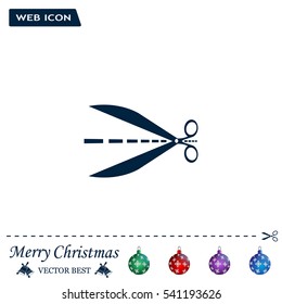 Scissors icon, vector illustration. Flat design style