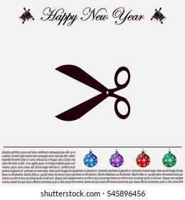Scissors icon, vector illustration. Flat design style