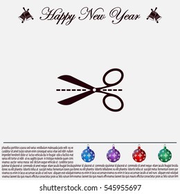 Scissors icon, vector illustration. Flat design style