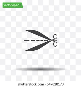 Scissors icon, vector illustration. Flat design style