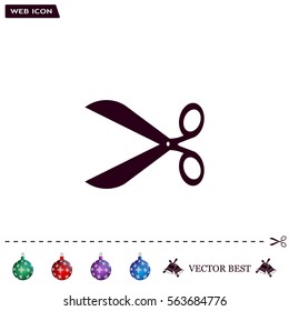 Scissors icon, vector illustration. Flat design style