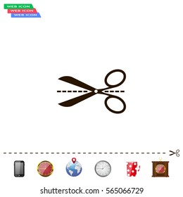 Scissors icon, vector illustration. Flat design style