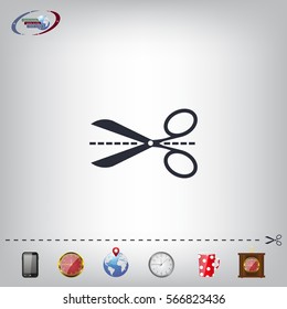 Scissors icon, vector illustration. Flat design style