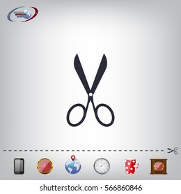 Scissors icon, vector illustration. Flat design style