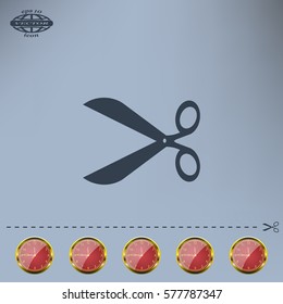 Scissors icon, vector illustration. Flat design style