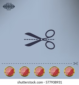 Scissors icon, vector illustration. Flat design style