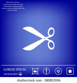 Scissors icon, vector illustration. Flat design style