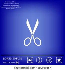 Scissors icon, vector illustration. Flat design style