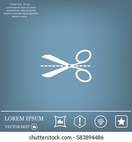 Scissors icon, vector illustration. Flat design style