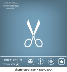 Scissors icon, vector illustration. Flat design style