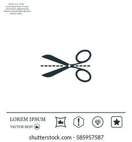 Scissors icon, vector illustration. Flat design style