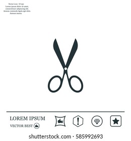 Scissors icon, vector illustration. Flat design style