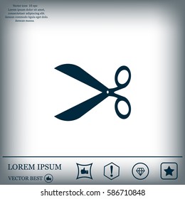 Scissors icon, vector illustration. Flat design style