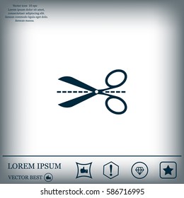 Scissors icon, vector illustration. Flat design style