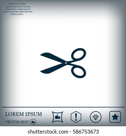 Scissors icon, vector illustration. Flat design style