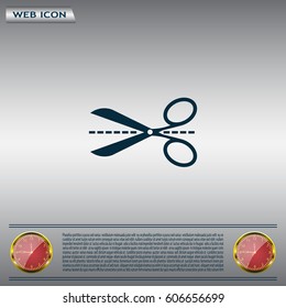 Scissors icon, vector illustration. Flat design style