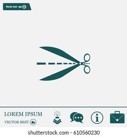 Scissors icon, vector illustration. Flat design style