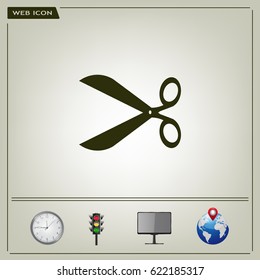 Scissors icon, vector illustration. Flat design style