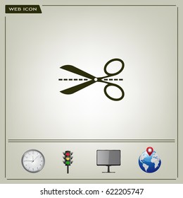 Scissors icon, vector illustration. Flat design style
