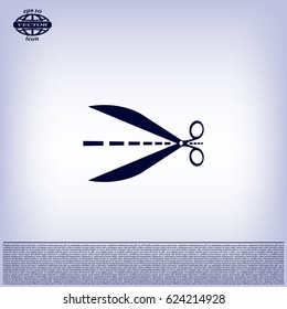 Scissors icon, vector illustration. Flat design style