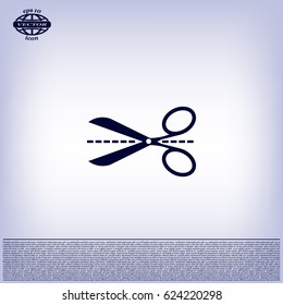 Scissors icon, vector illustration. Flat design style