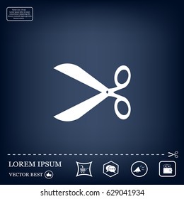 Scissors icon, vector illustration. Flat design style