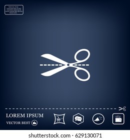Scissors icon, vector illustration. Flat design style