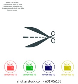Scissors icon, vector illustration. Flat design style